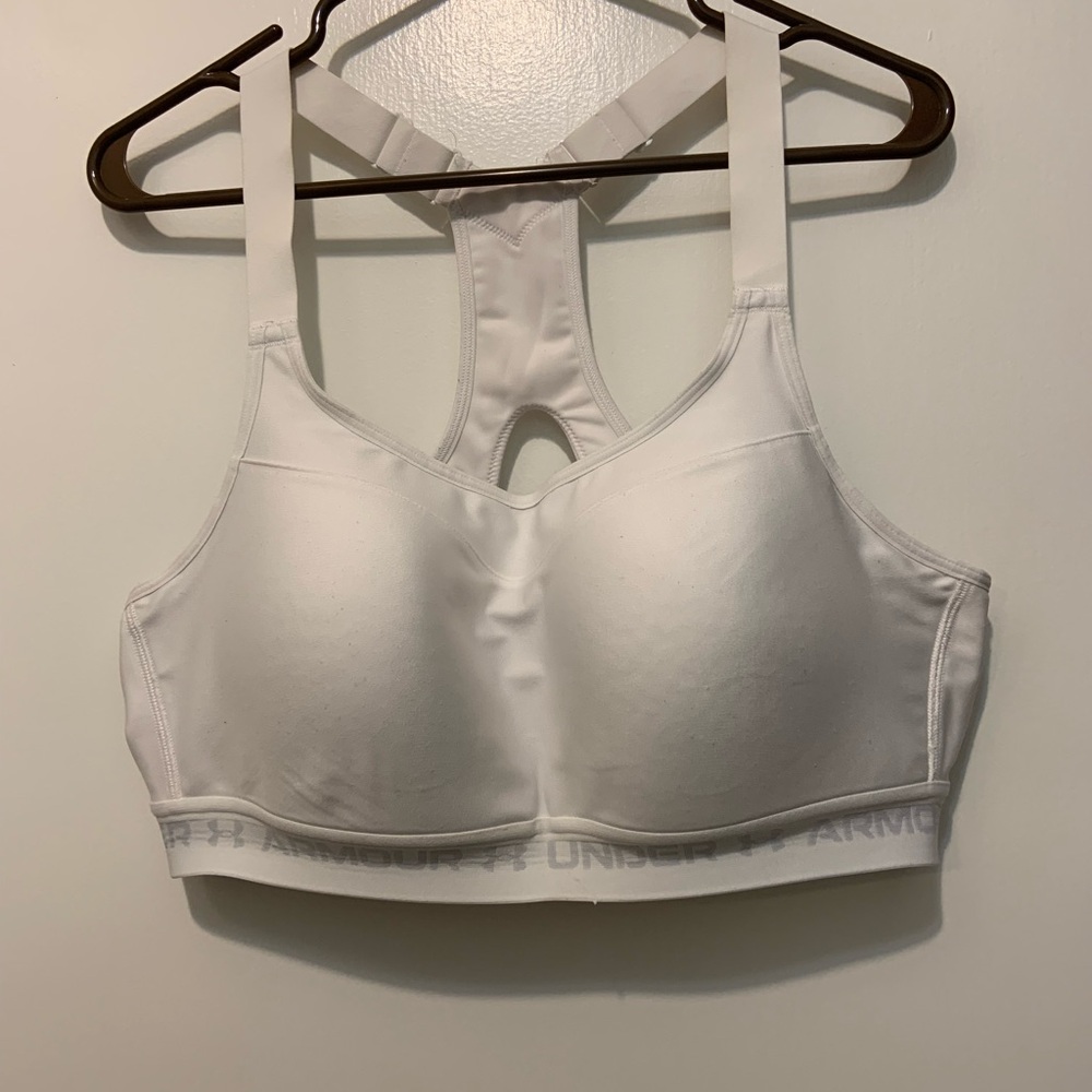 Under Armour Women's Armour High Impact Crossback Sports Bra White 42C